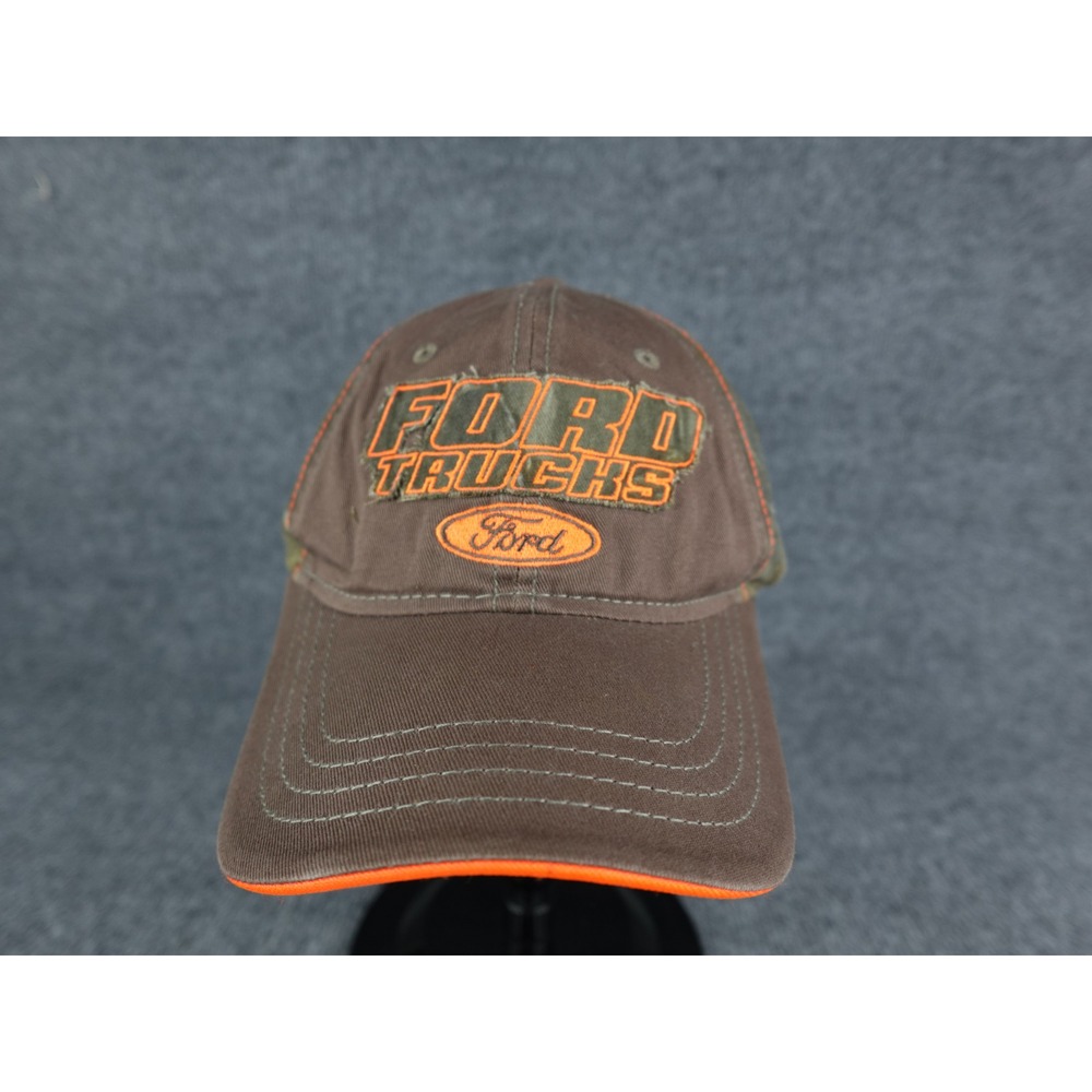 Ford Trucks Embroidered Baseball Cap Brown‎ Orange Camo Mesh Back Snapback